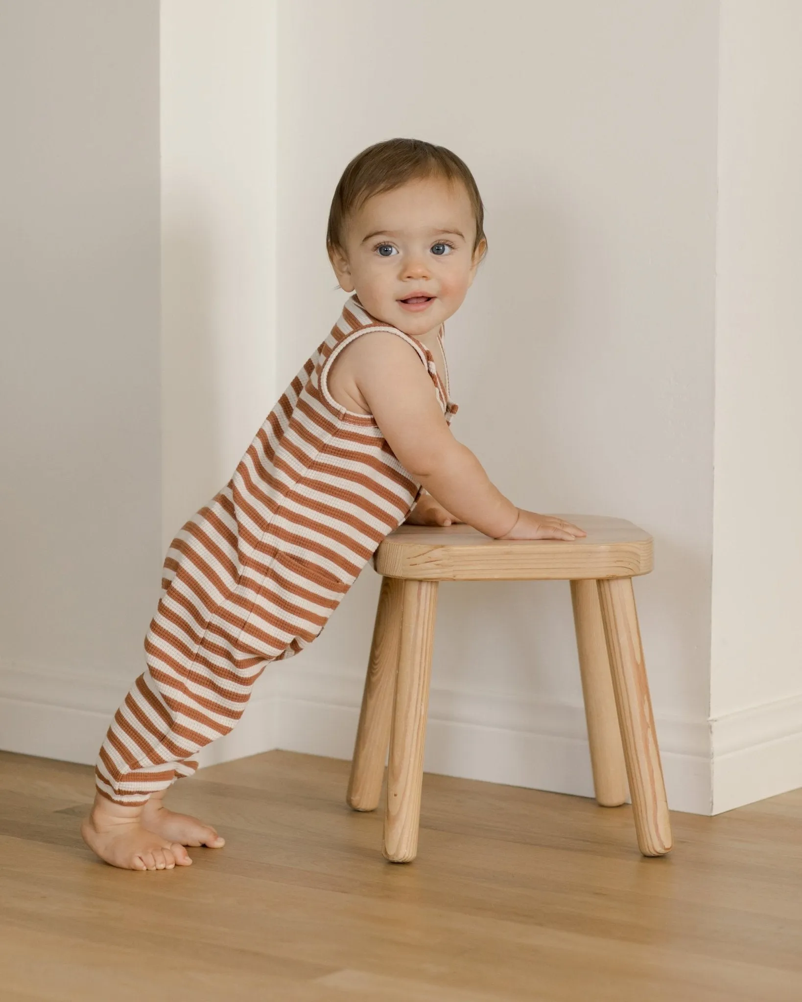 Waffle Jumpsuit || Clay Stripe