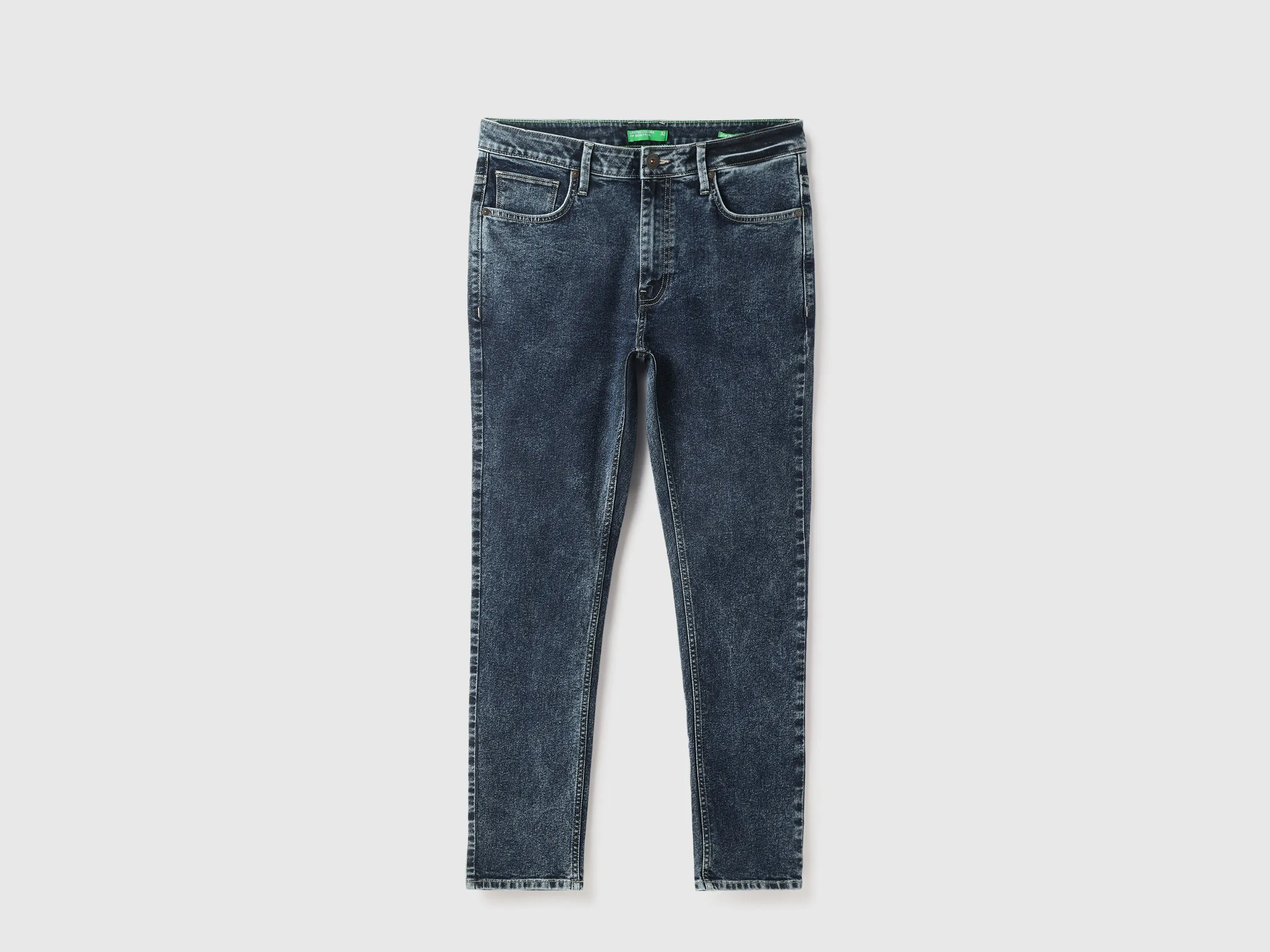 Washed Low Crotch Jeans