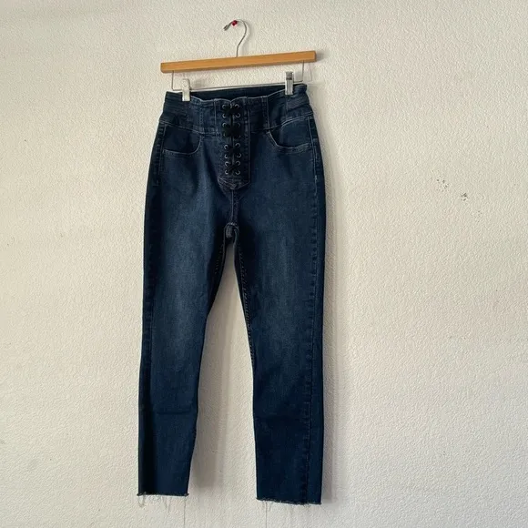 We The Free Lace Up High Rise Curvy Jeans