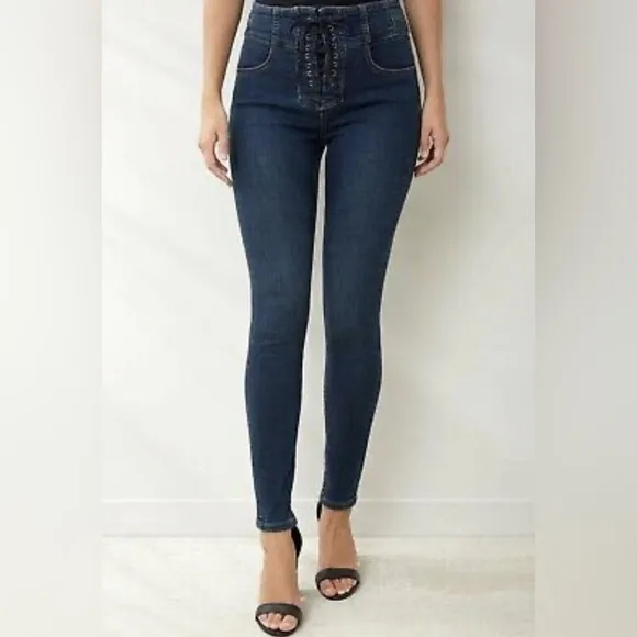 We The Free Lace Up High Rise Curvy Jeans