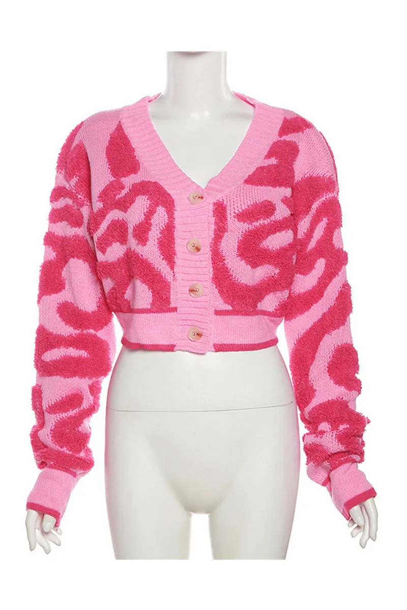 WF0314 Knitted Sweater Cardigan