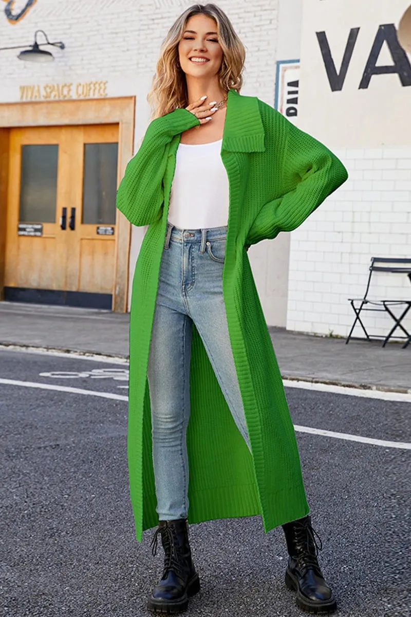 WG734 Shawl Collar Long Cardigan Sweater