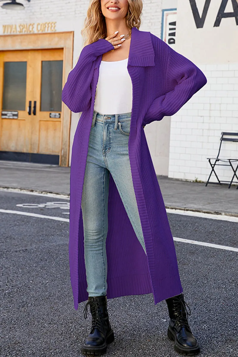 WG734 Shawl Collar Long Cardigan Sweater
