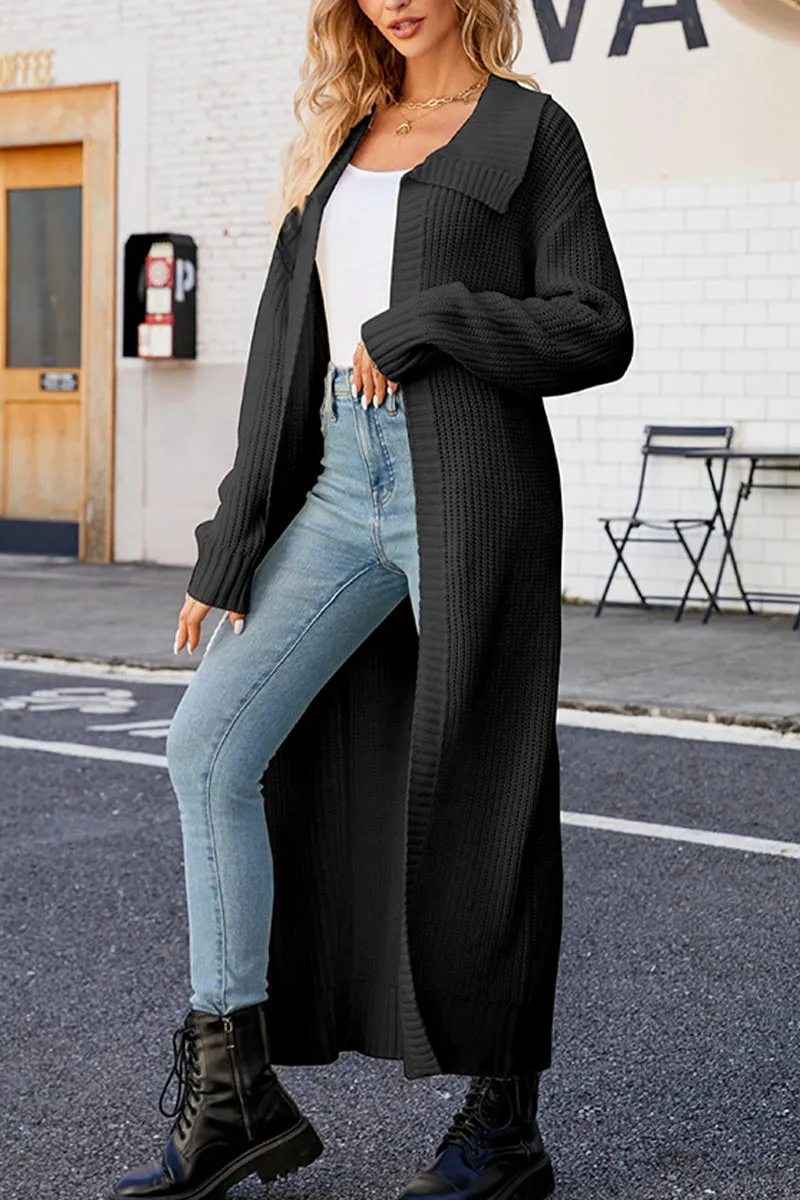 WG734 Shawl Collar Long Cardigan Sweater