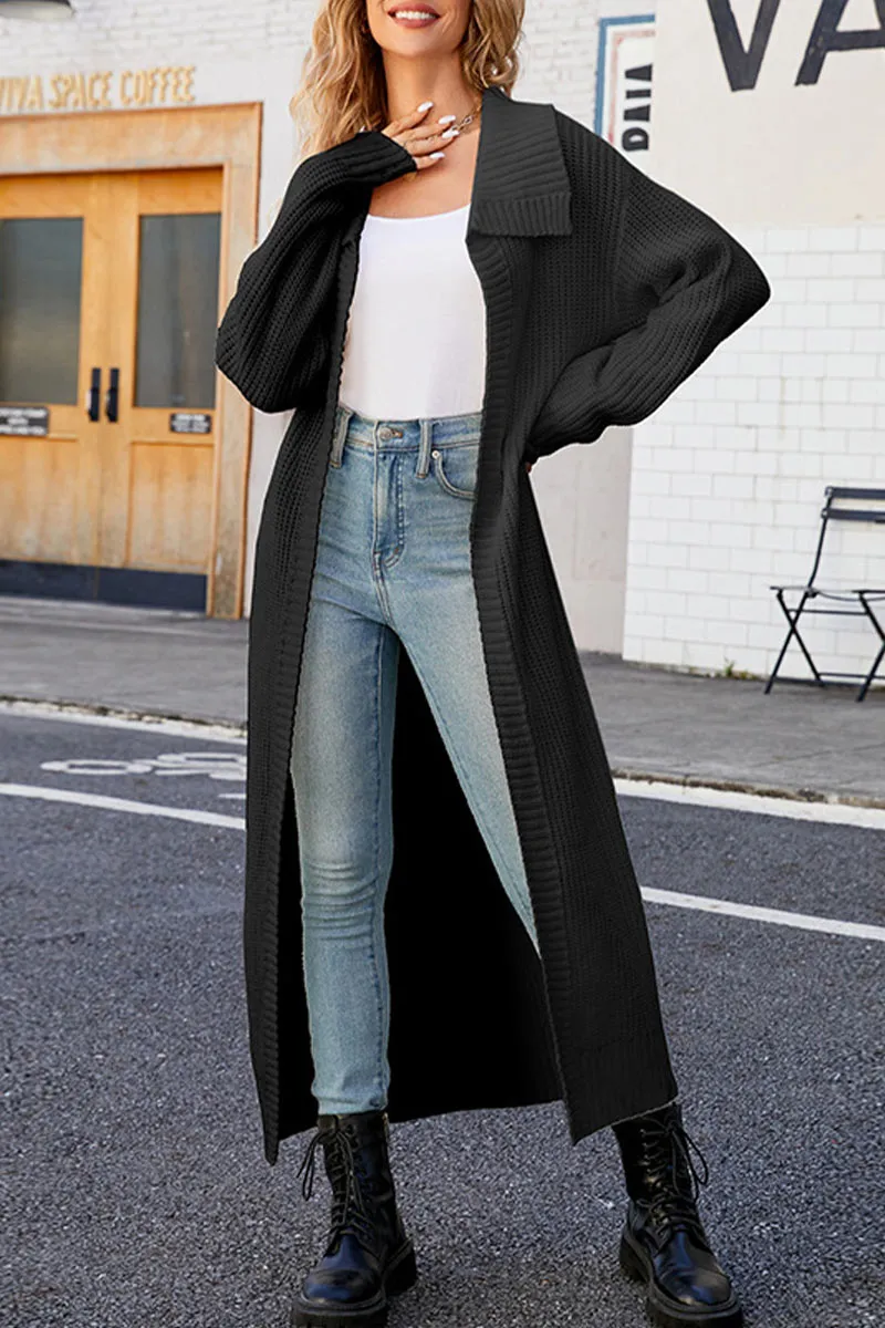 WG734 Shawl Collar Long Cardigan Sweater