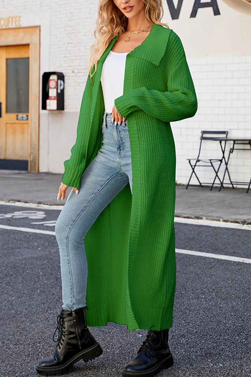 WG734 Shawl Collar Long Cardigan Sweater
