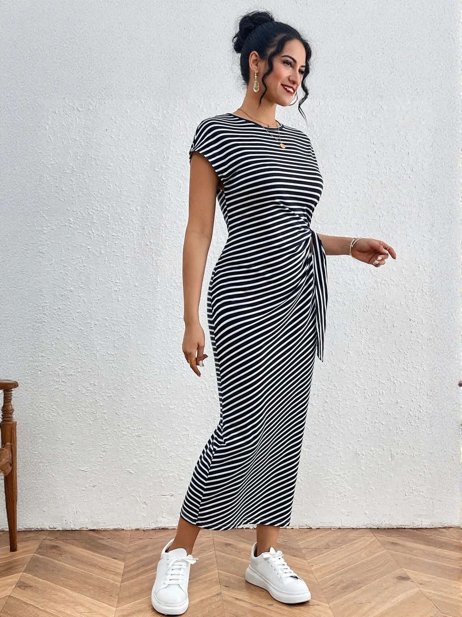 White Sleeveless Side Slit Maxi Dress