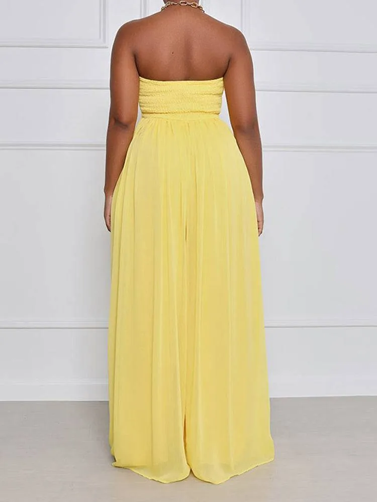 Wide Leg Chiffon Jumpsuit