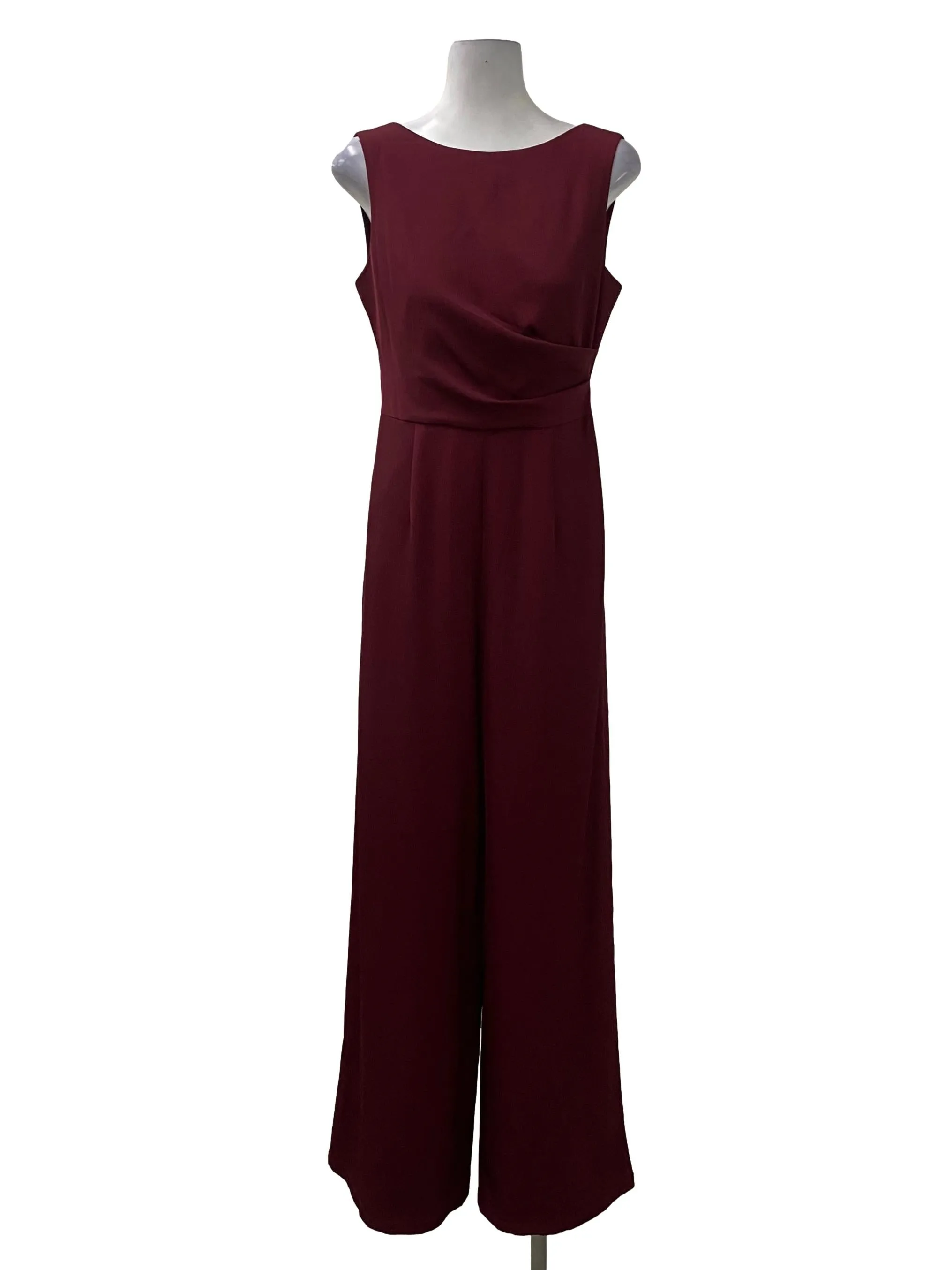 Wine Red Sleeveless Jumpsuit