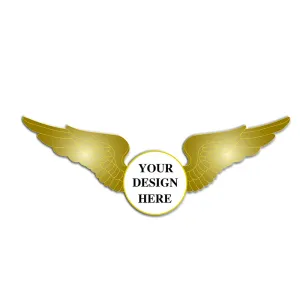 Wing Pin with Custom Round Logo - 2.5 inch