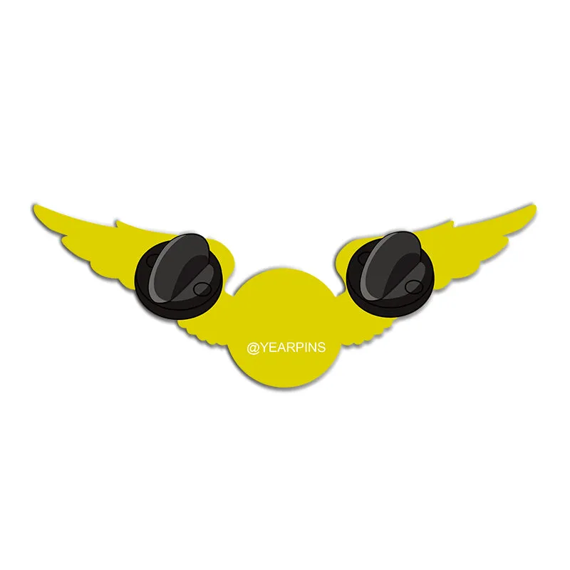 Wing Pin with Custom Round Logo - 2.5 inch
