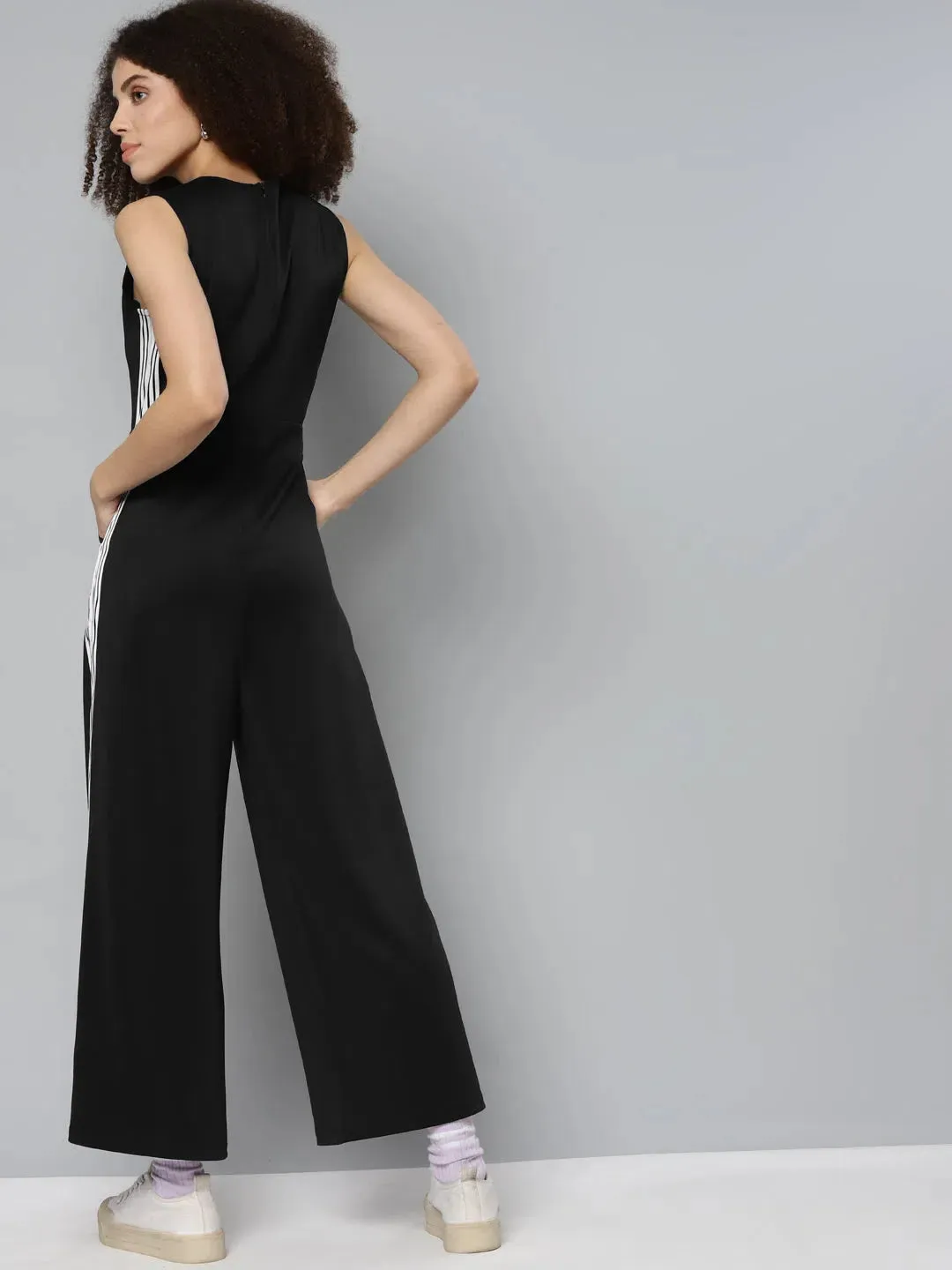 Women Solid Black Jumpsuits & Sets