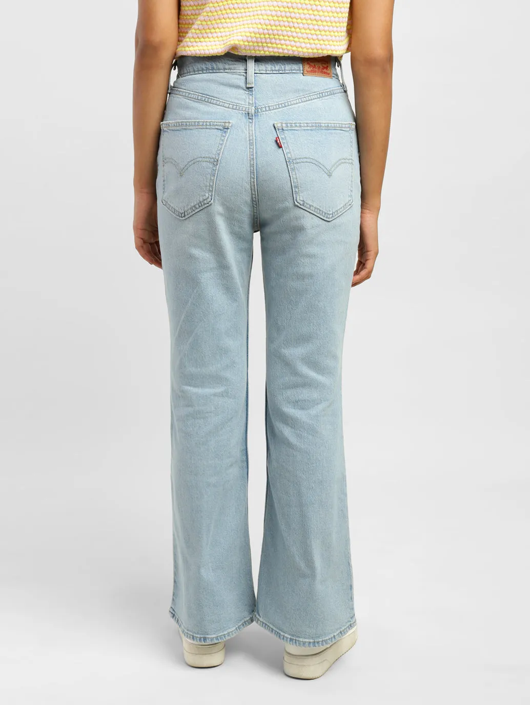 Women's 70s Blue Flared Fit High Rise Jeans