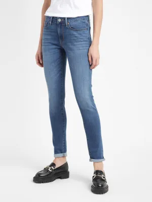 Women's 711 Blue Skinny Fit Mid Rise Jeans