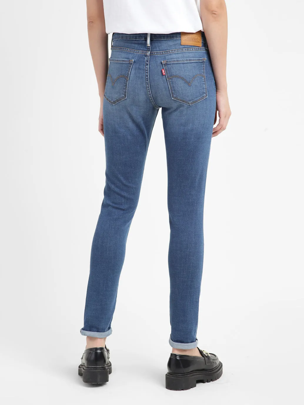 Women's 711 Blue Skinny Fit Mid Rise Jeans