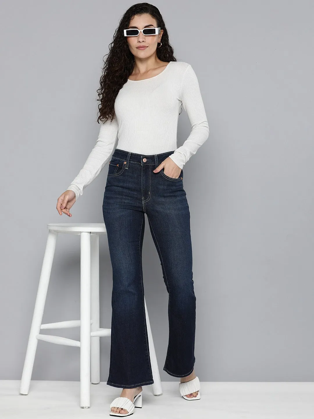Women's 721 Blue Skinny Fit High Rise Jeans