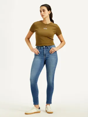 Women's 721 Blue Skinny Fit High Rise Jeans