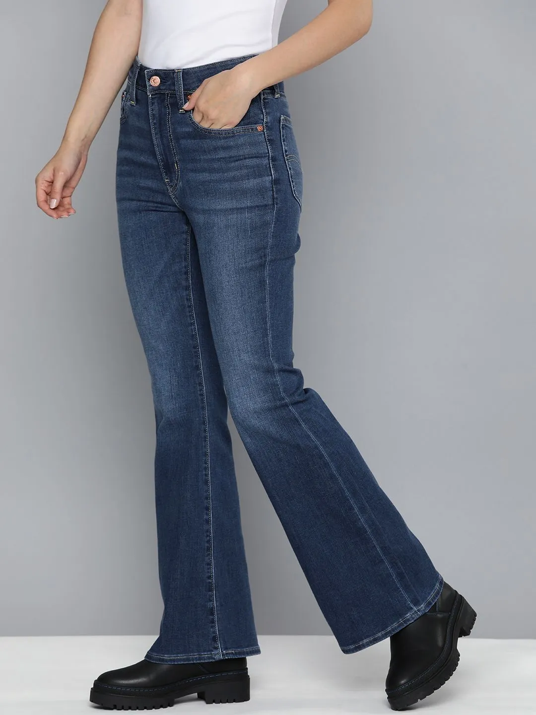 Women's 721 Blue Skinny Fit High Rise Jeans