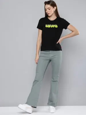 Women's 726 Grey Flared Fit Mid Rise Jeans