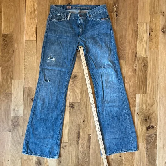 Women's GOLDSIGN Luxury‎ Goods. &amp; Rare Denim Flare Distressed Jeans SZ 34