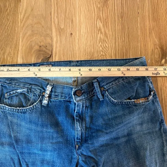 Women's GOLDSIGN Luxury‎ Goods. &amp; Rare Denim Flare Distressed Jeans SZ 34