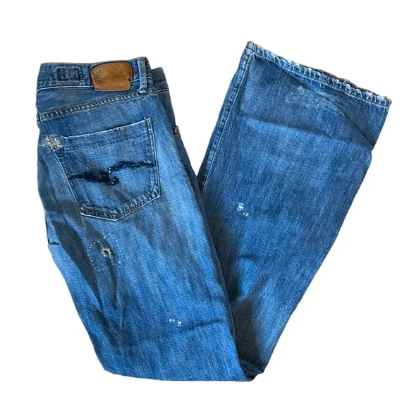 Women's GOLDSIGN Luxury‎ Goods. &amp; Rare Denim Flare Distressed Jeans SZ 34