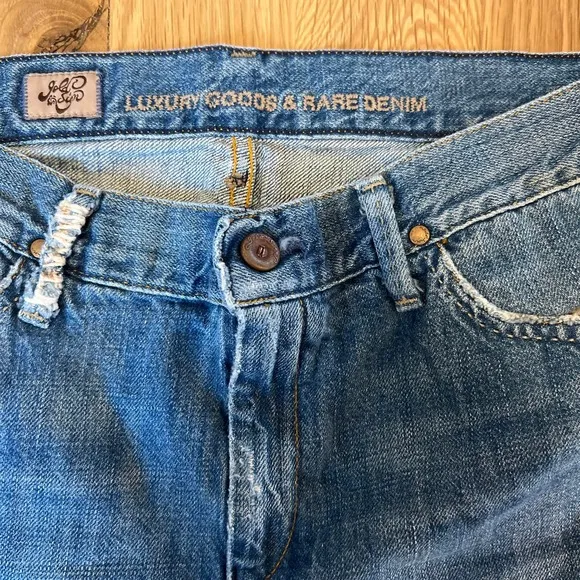 Women's GOLDSIGN Luxury‎ Goods. &amp; Rare Denim Flare Distressed Jeans SZ 34
