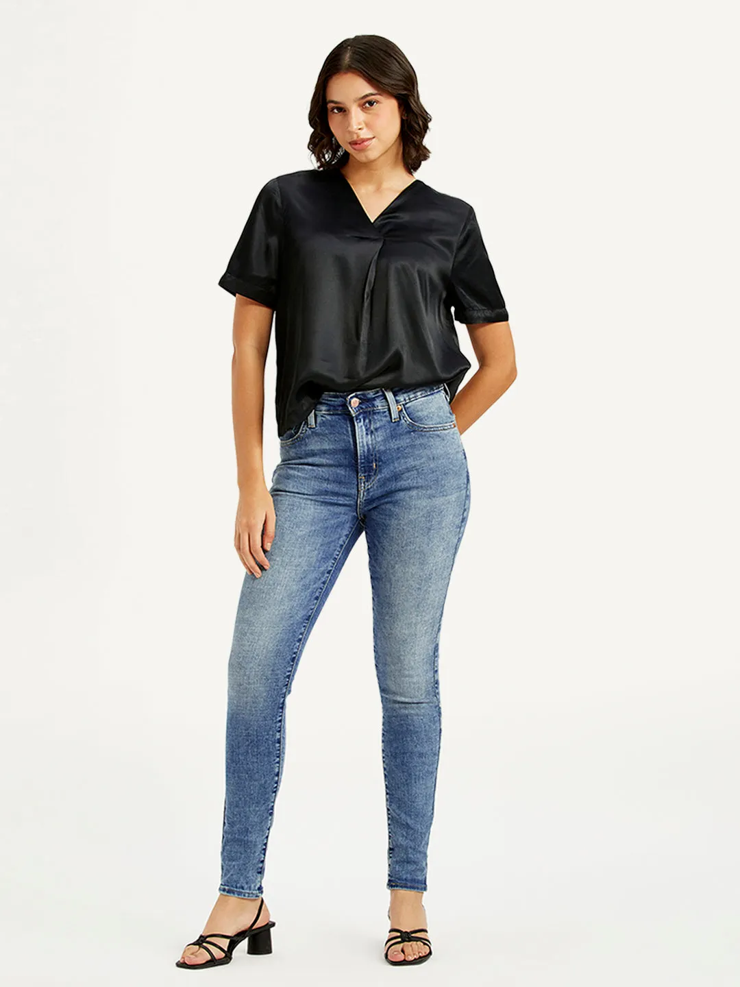 Women's High Rise 721 Skinny Fit Blue Jeans