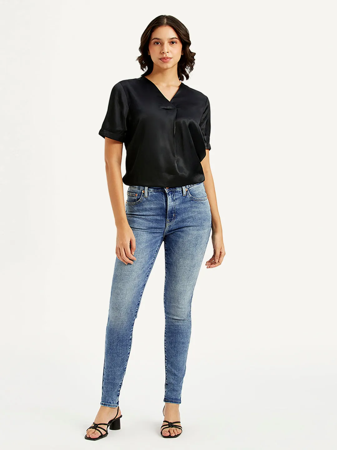 Women's High Rise 721 Skinny Fit Blue Jeans