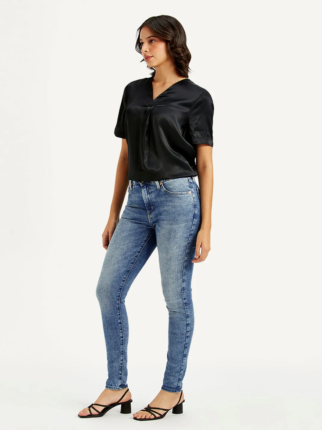 Women's High Rise 721 Skinny Fit Blue Jeans