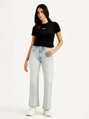Women's Light Blue Bootcut Fit Mid Rise Jeans
