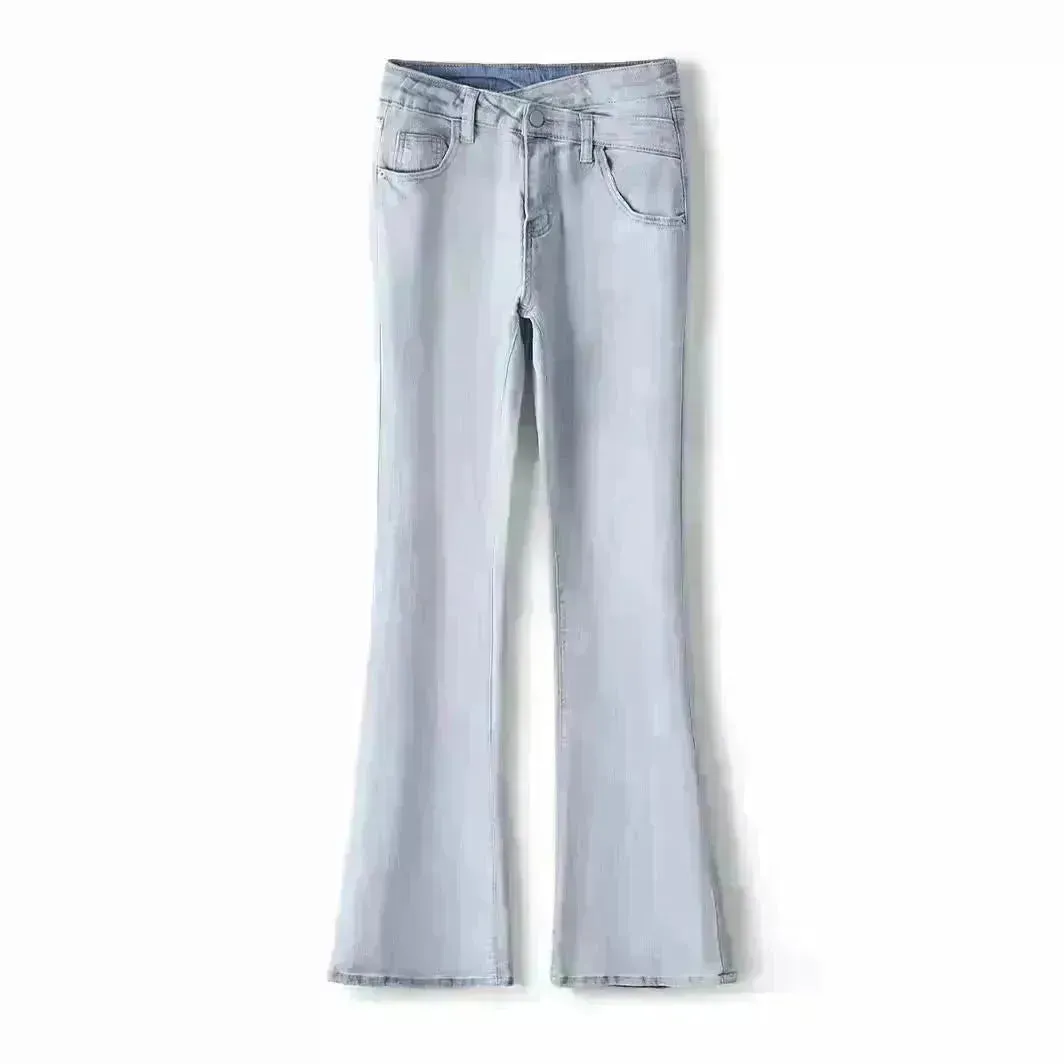 Women's Light-colored High Waist Bootcut Jeans
