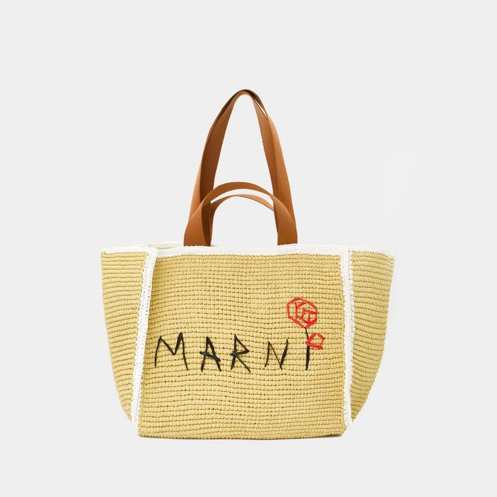 Women's Medium Sillo Tote Bag in Beige | SHMP0122L0P6769