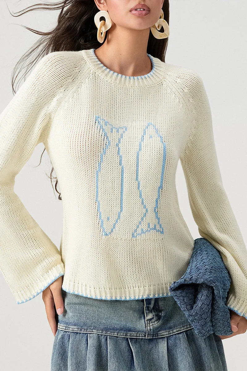 WS3358 Round Neck Pullover Sweater Outerwear