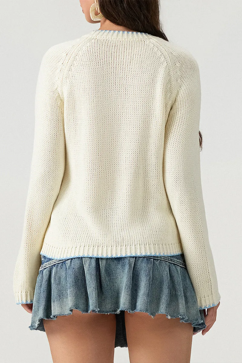 WS3358 Round Neck Pullover Sweater Outerwear