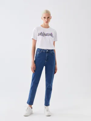XSIDE High Waist Slim Mom Female Jean Pants