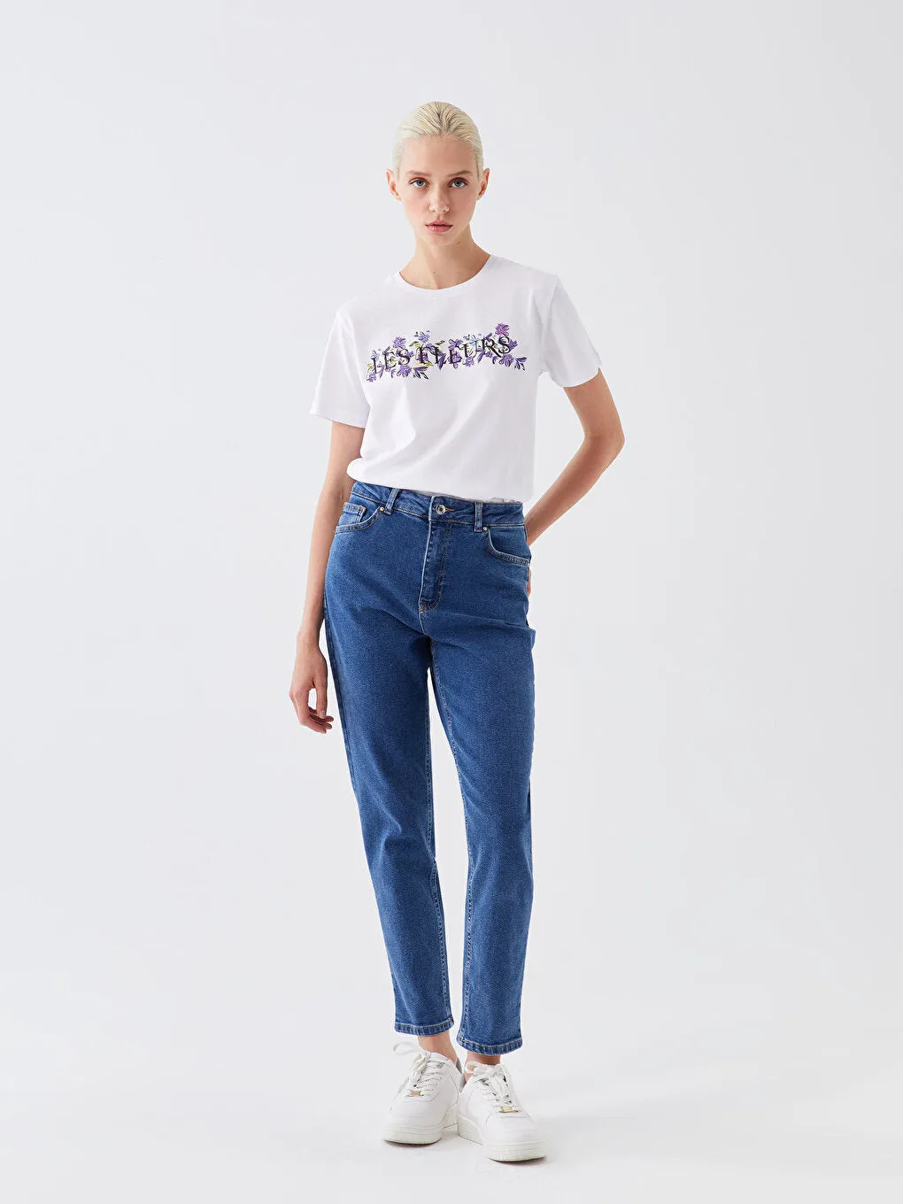 XSIDE High Waist Slim Mom Female Jean Pants