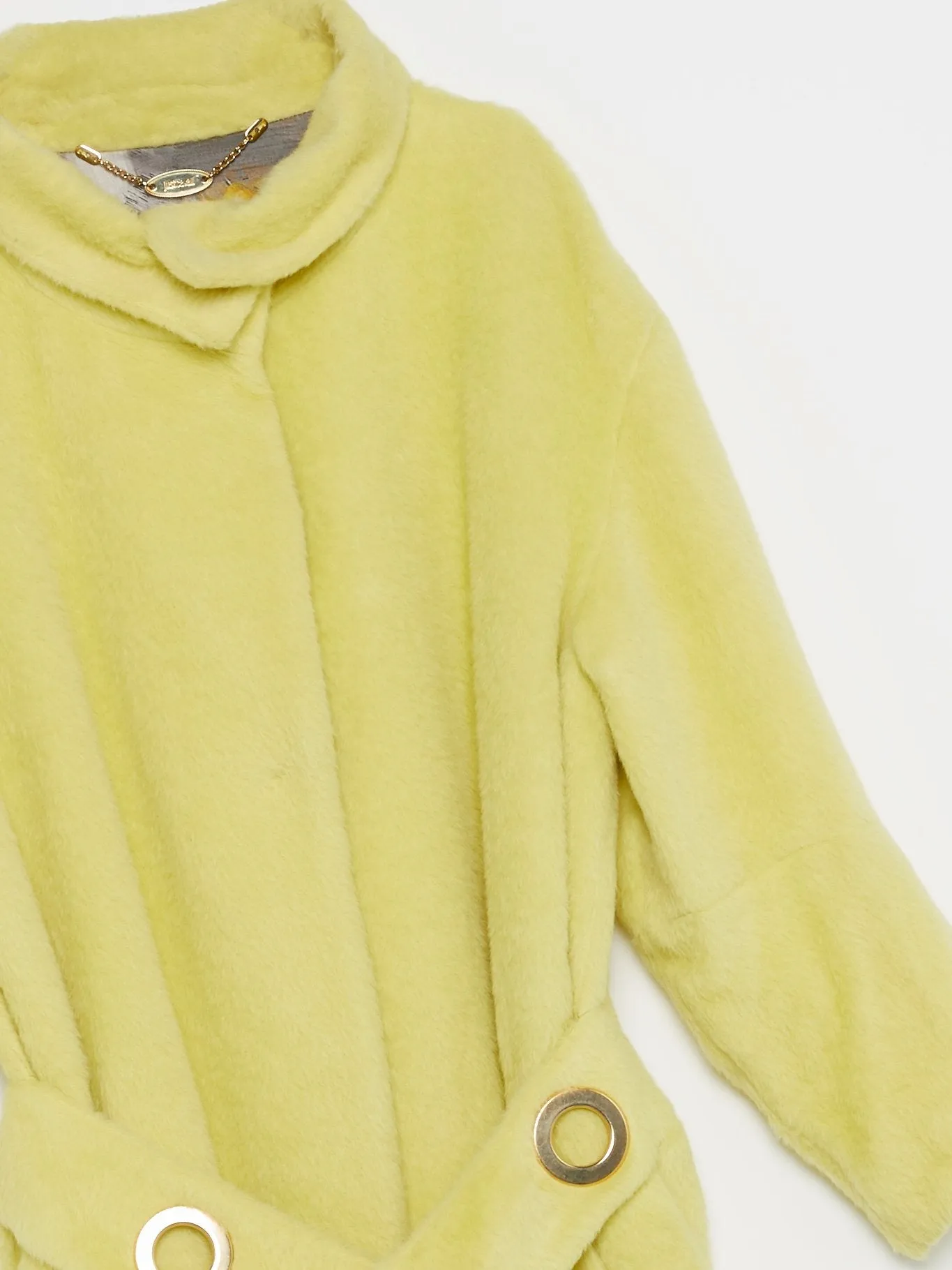 Yellow Velvet Trench Coat