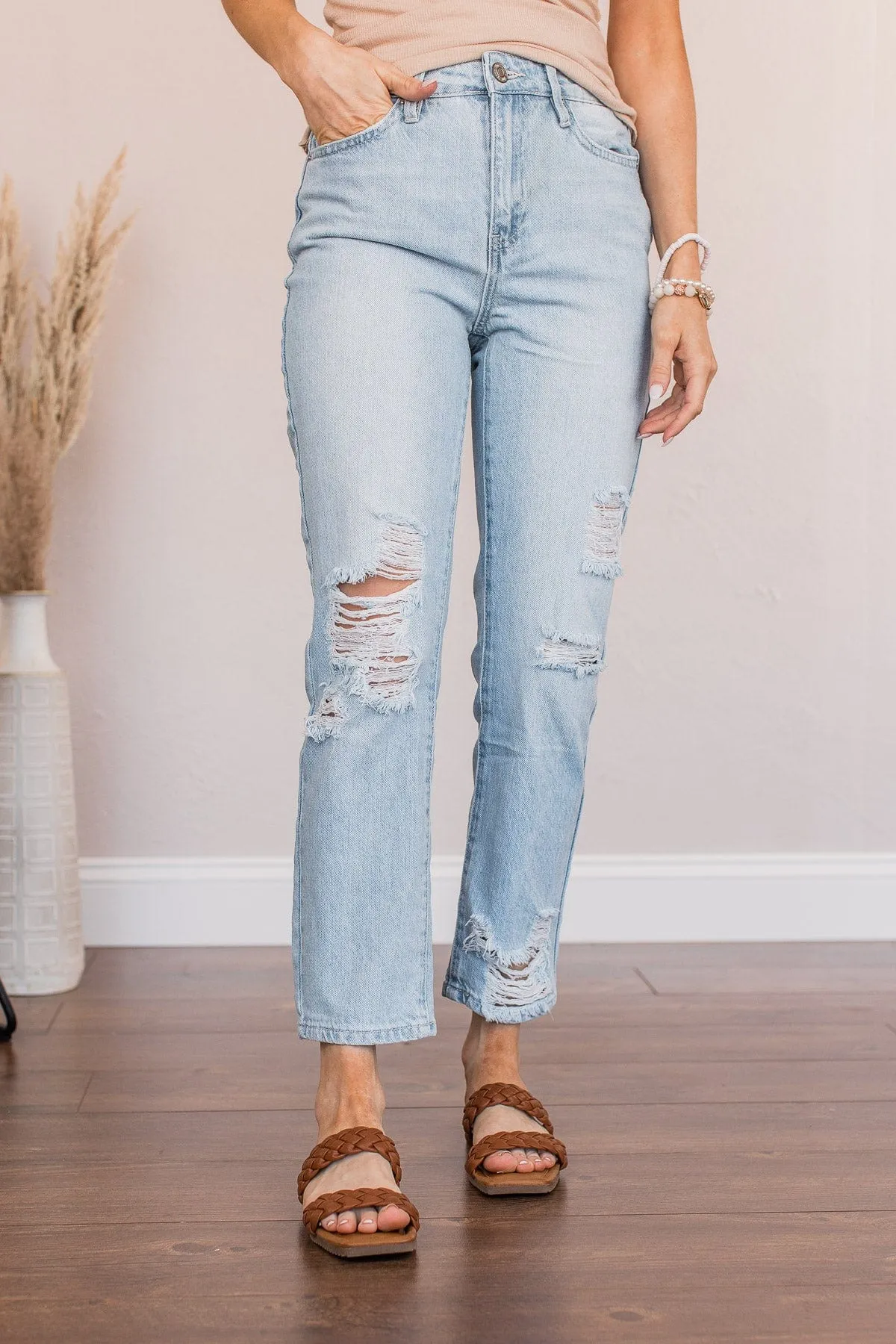 YMI High Waisted Mom Jean- Pamela Wash
