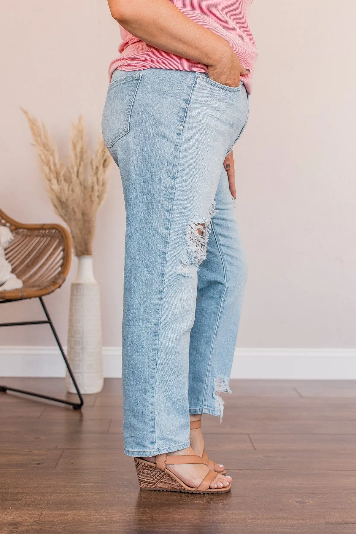 YMI High Waisted Mom Jean- Pamela Wash