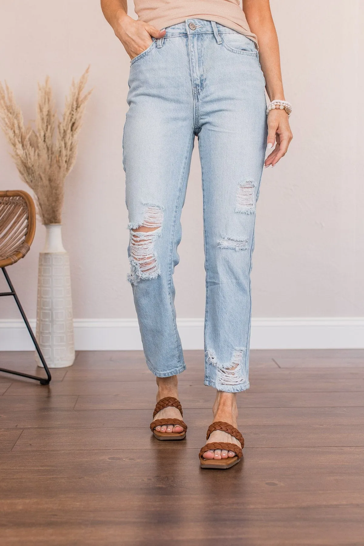 YMI High Waisted Mom Jean- Pamela Wash