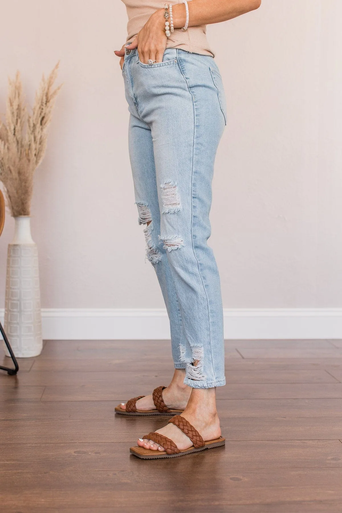 YMI High Waisted Mom Jean- Pamela Wash